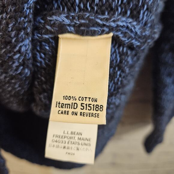 LL Bean Sweater Womens 2X Blue Ragg Funnelneck Roll Neck Ribbed Grandma - Picture 5 of 6